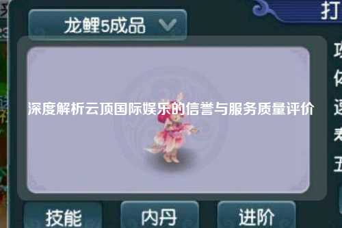 深度解析云顶国际娱乐的信誉与服务质量评价