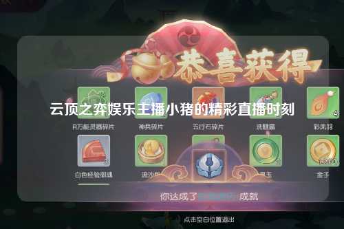 云顶之弈娱乐主播小猪的精彩直播时刻